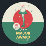 Une histoire de Noël | Prix majeur de la lampe de<br><div class="desc">Regardez ce graphique rétro avec la lampe de la jambe et le texte : "C'est une récompense majeure" !</div>