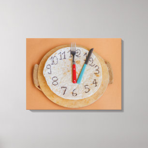 une horloge faite d'une impression sur toile envel