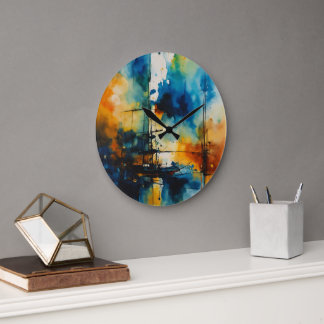 une horloge murale de peinture abstraite