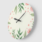 une horloge peinte à fleurs printanières (Angle)