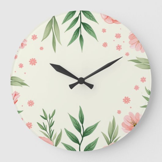 une horloge peinte à fleurs printanières (Recto)