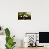 Une impression de flamant rose vintage (Bureau à domicile)
