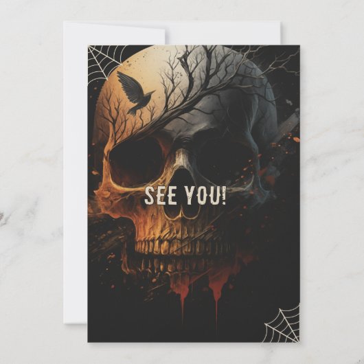 Une invitation à Halloween éffrayante (Dos)