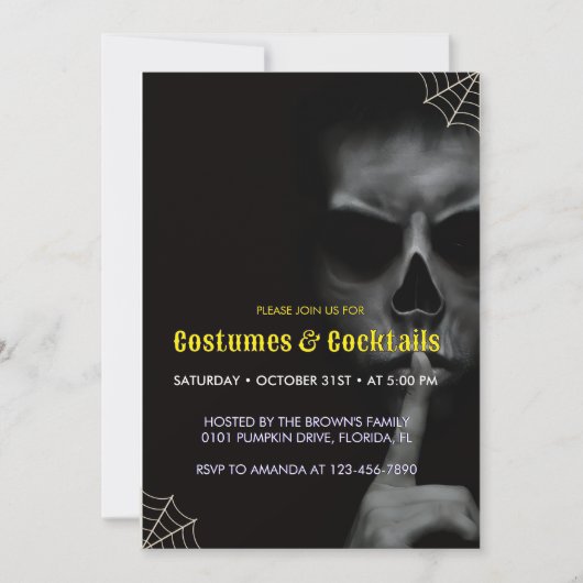 Une invitation à Halloween éffrayante (Devant)