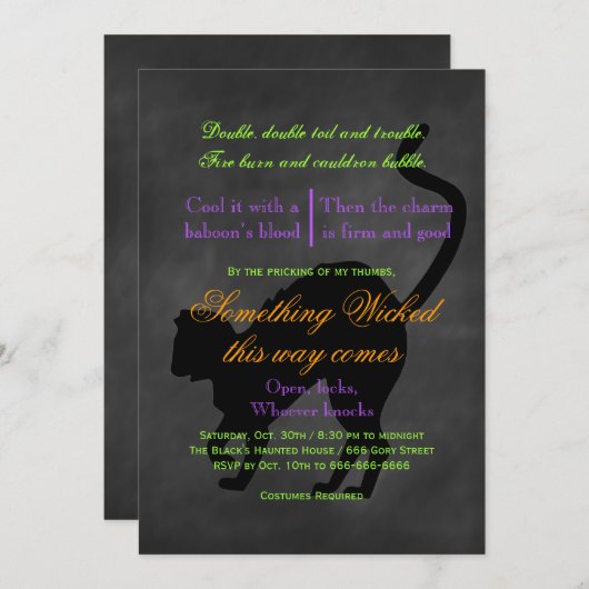 Une invitation à Halloween pernicieuse (Devant / Derrière)