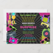 une invitation à la fête des années 80 totalement (Devant)