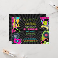 une invitation à la fête des années 80 totalement