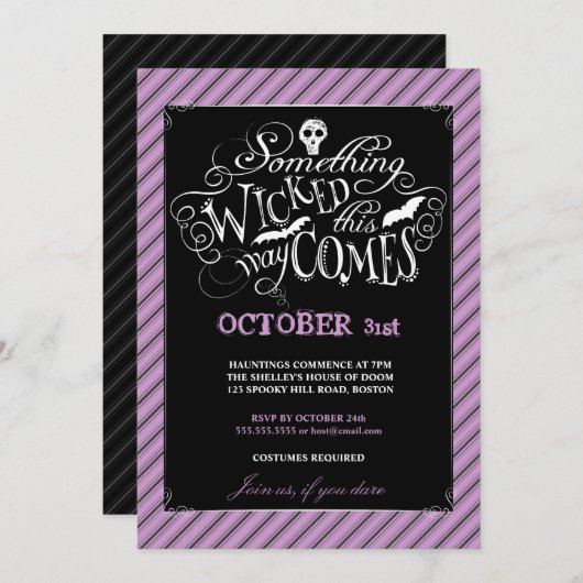 Une Invitation À La Fête D'Halloween (Devant / Derrière)