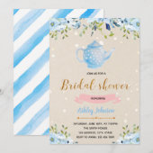 Une invitation à la fête du thé de la mariée bleue (Devant / Derrière)