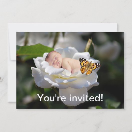 Une invitation à la rose blanche et aux bébés (Devant)