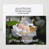 Une invitation à la rose blanche et aux bébés (Devant / Derrière)