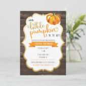 Une invitation à un petit Baby shower Citrouille (Debout devant)