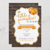 Une invitation à un petit Baby shower Citrouille (Devant / Derrière)