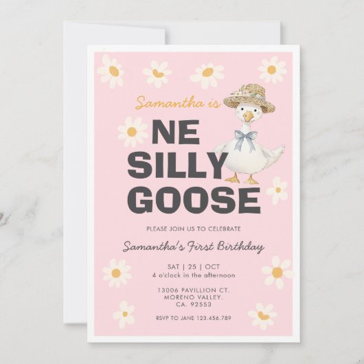 Une invitation à une fête d'anniversaire de canard (Devant)