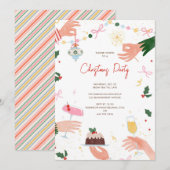 Une Invitation à une Fête de Noël Festive (Devant / Derrière)