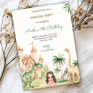 Une invitation à une fête d'enfants avec une princ