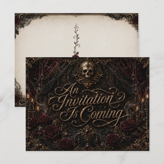 Une invitation arrive Carte gothique de bal d'Hall (Devant / Derrière)