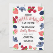 Une invitation au Baby shower doux Berry (Devant)