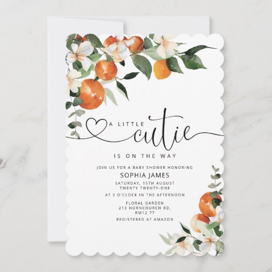 Une invitation au baby shower Little Cutie (Devant)