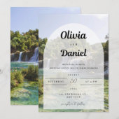 Une invitation avec l'arrière - plan de l'eau natu (Devant / Derrière)