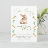 Une invitation Bunny 2ème anniversaire avec fronti (Debout devant)