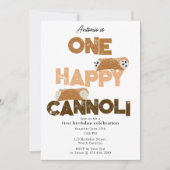 Une invitation cannoli heureuse pour un 1er annive (Devant)