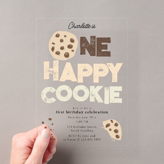 Une invitation Cookie Happy pour un 1er anniversai (In situ (ordinateur de poche))