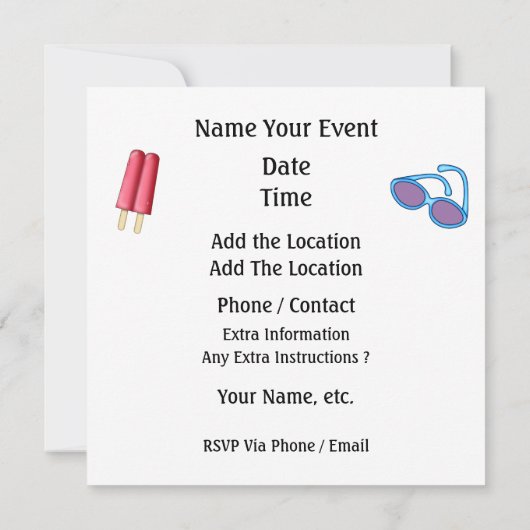 Une invitation COOL (Dos)