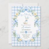 Une invitation d'anniversaire à l'arc bleu d'une o (Devant)