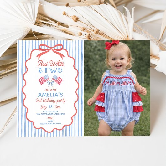 Une invitation d'anniversaire de 2 ans pour une fi