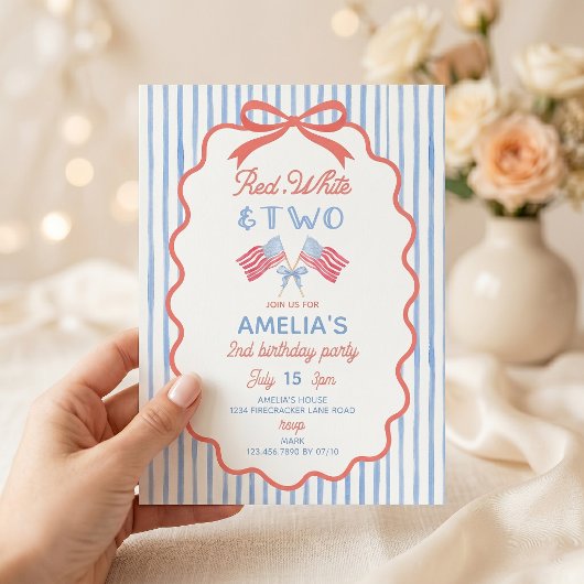 Une invitation d'anniversaire de 2 ans pour une fi