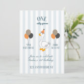 Une invitation d'anniversaire de carte plate de Un (Debout devant)