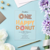 Une invitation d'anniversaire de donut heureux 1er (Insitu (Mariage))