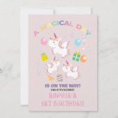 Une invitation d'anniversaire de licorne magique (Devant)