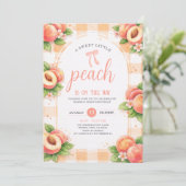 Une invitation d'anniversaire douce petite pêche (Debout devant)