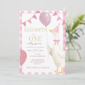 Une Invitation d'anniversaire One Silly Goose à ca (Debout devant)
