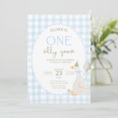 Une Invitation d'anniversaire One Silly Goose à ca (Debout devant)