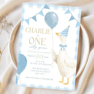 Une invitation d'anniversaire One Silly Goose à ca