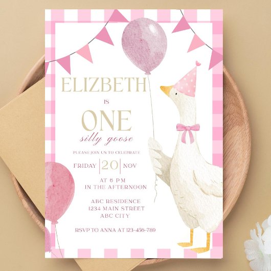 Une Invitation d'anniversaire One Silly Goose à ca