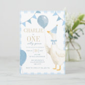 Une invitation d'anniversaire One Silly Goose à ca (Debout devant)