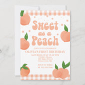 Une invitation d'anniversaire One Sweet Peach (Devant)