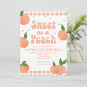 Une invitation d'anniversaire One Sweet Peach (Debout devant)