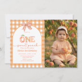 Une invitation d'anniversaire pour fille en vichy  (Devant)