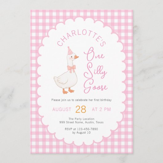 Une invitation d'anniversaire rustique rose à carr (Devant)