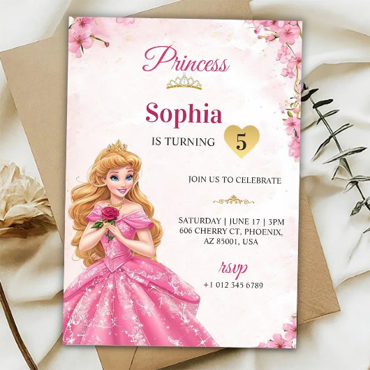 Une invitation d'anniversaire sur le thème de la p