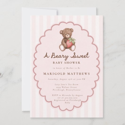 Une invitation de baby shower à la douceur fruitée (Devant)
