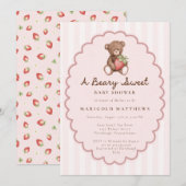 Une invitation de baby shower à la douceur fruitée (Devant / Derrière)