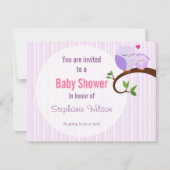 Une Invitation De Chouette Violette Baby shower (Devant)