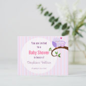 Une Invitation De Chouette Violette Baby shower (Debout devant)