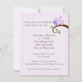 Une Invitation De Chouette Violette Baby shower (Dos)